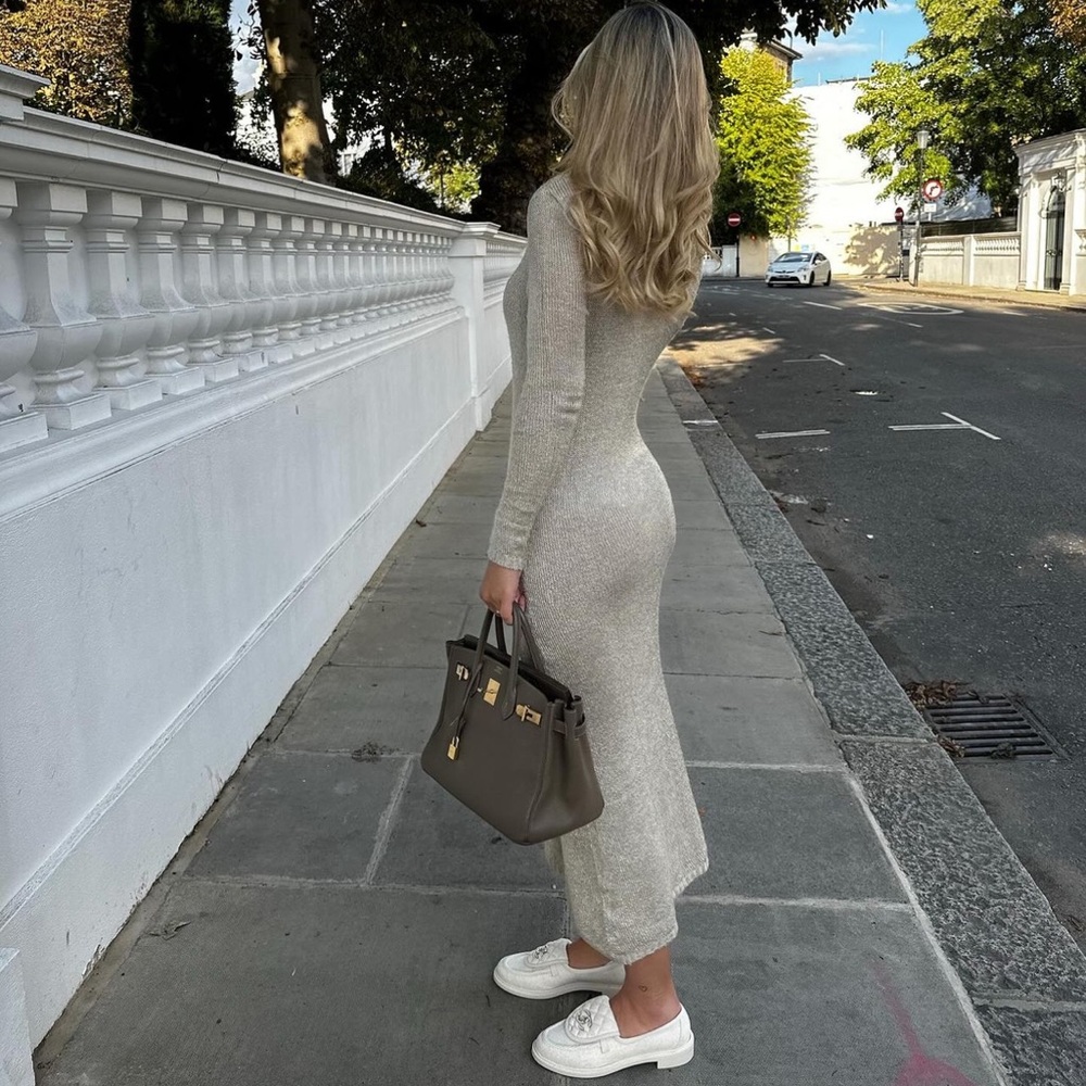 NWT Zara Metallic Knit Maxi Dress